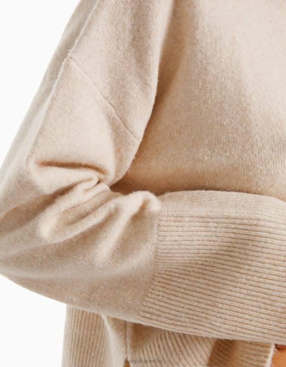 Sand Bershka Frauen übergroßer Pullover H00J1009
