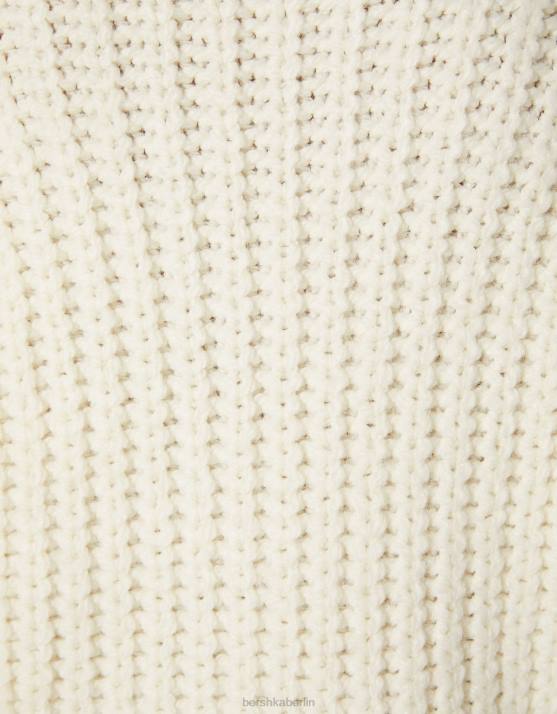Weiss Bershka Frauen Pullover mit Stehkragen H00J1034