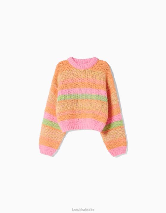 andere Bershka Frauen Rundhalspullover mit Streifen H00J1078