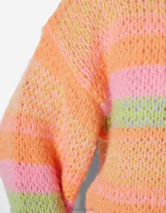 andere Bershka Frauen Rundhalspullover mit Streifen H00J1078