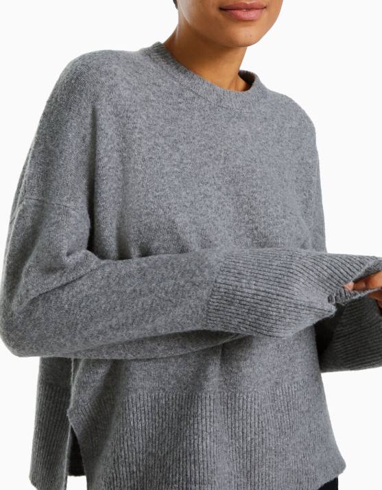 grau Bershka Frauen übergroßer Pullover H00J1010