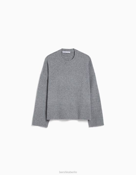 grau Bershka Frauen übergroßer Pullover H00J1010