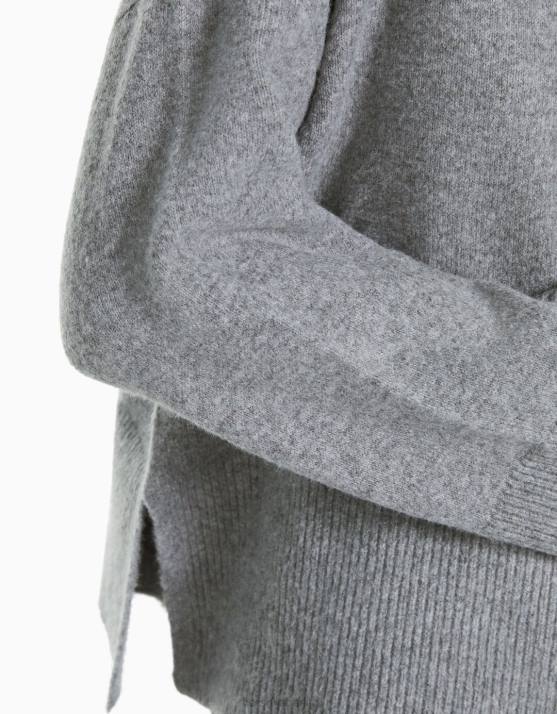 grau Bershka Frauen übergroßer Pullover H00J1010