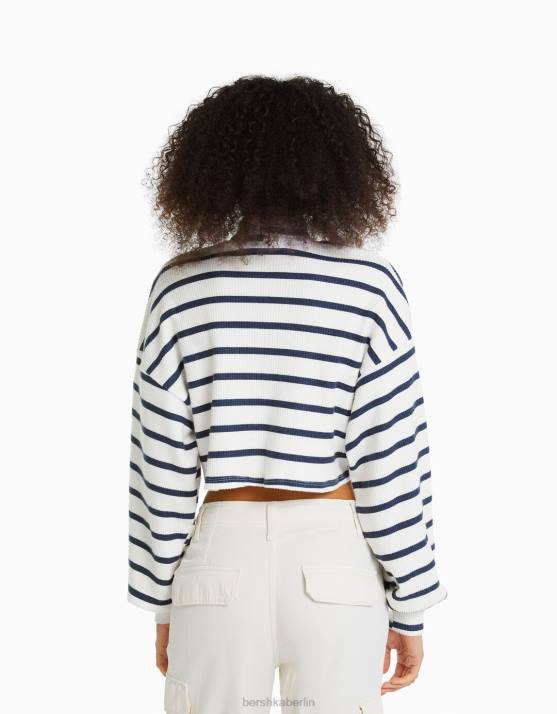 nicht-gerade weiss Bershka Frauen Kurzer Pullover H00J1035