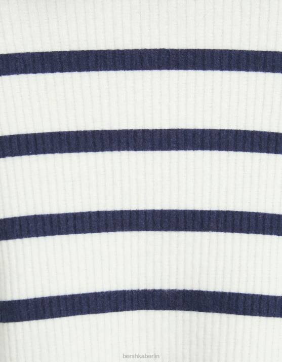 nicht-gerade weiss Bershka Frauen Kurzer Pullover H00J1035