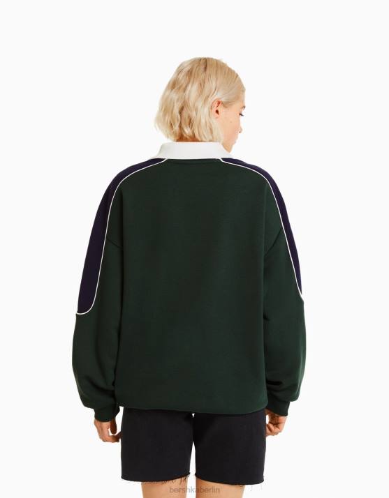 Grün Bershka Frauen Bedrucktes Sweatshirt H00J1274