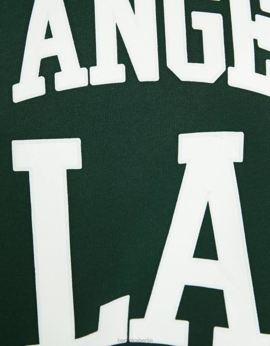 Grün Bershka Frauen Übergroßes bedrucktes Sweatshirt H00J1218