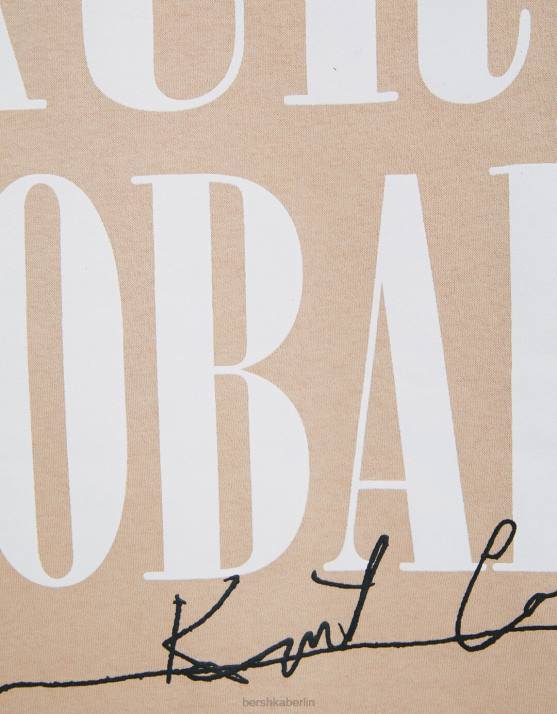 Kamel Bershka Frauen Sweatshirt mit Kurt-Cobain-Print H00J1251