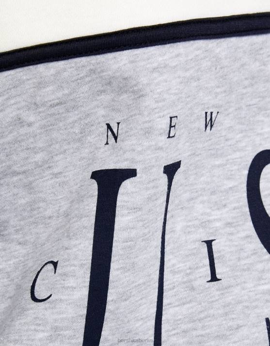 grau Bershka Frauen Bedrucktes Sweatshirt mit hohem Kragen H00J1229