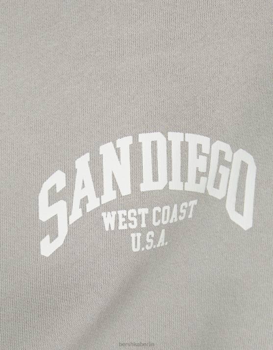 grau Bershka Frauen Kontrast-Sweatshirt H00J1260