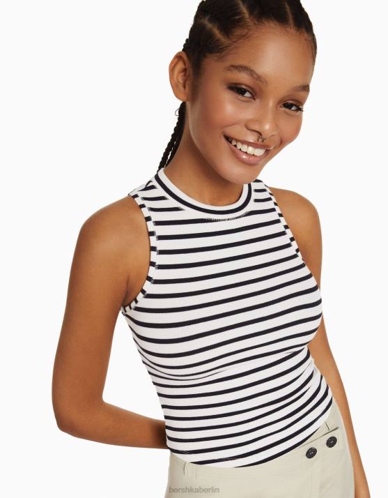 Creme Bershka Frauen Muskelshirt H00J395