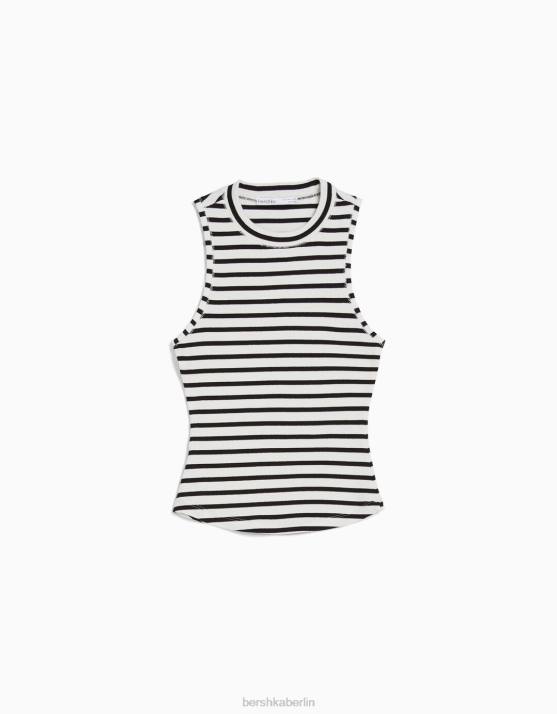 Creme Bershka Frauen Muskelshirt H00J395