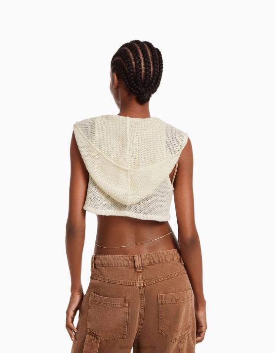 Creme Bershka Frauen Muskelshirt H00J489