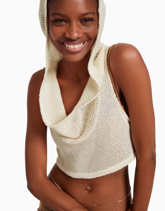 Creme Bershka Frauen Muskelshirt H00J489