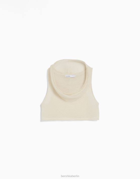 Creme Bershka Frauen Muskelshirt H00J489