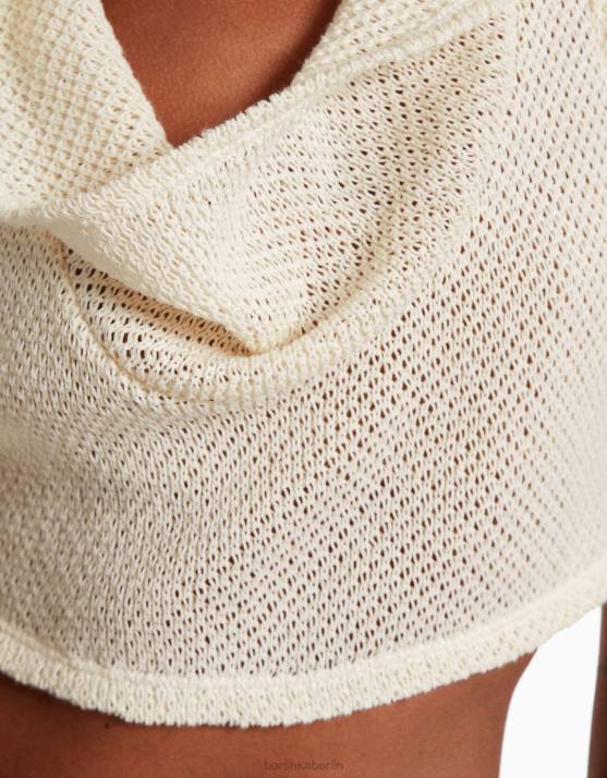 Creme Bershka Frauen Muskelshirt H00J489