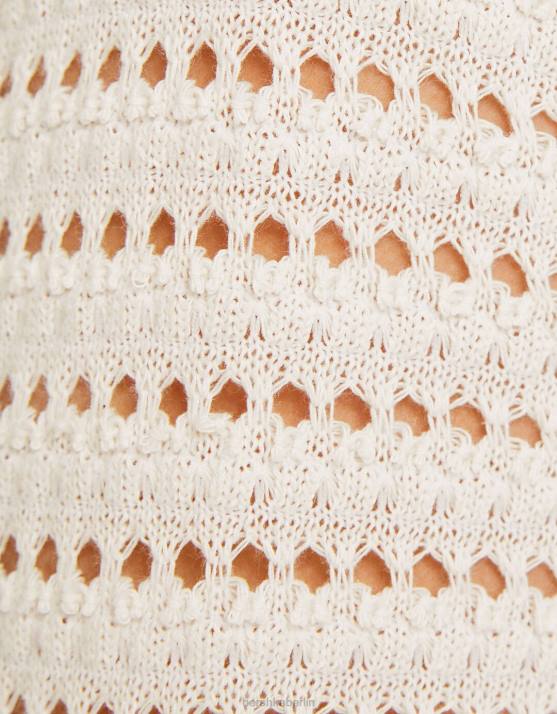Creme Bershka Frauen Offen gestrickte Armstulpen H00J304