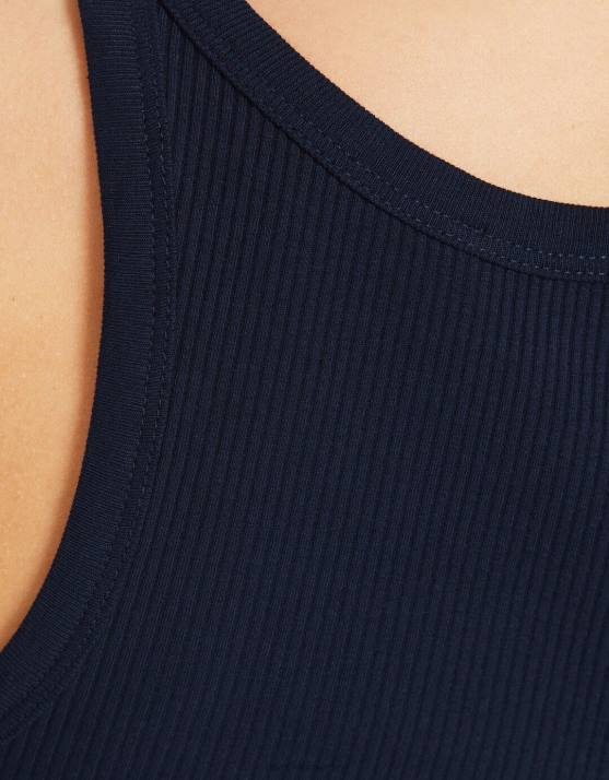 Marine Bershka Frauen Geripptes Tanktop H00J422