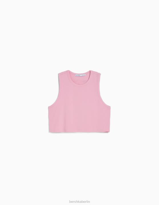 Rosa Bershka Frauen Muskelshirt H00J459