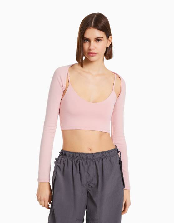 Rosa Bershka Frauen einfache Armstulpen H00J389