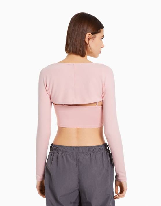 Rosa Bershka Frauen einfache Armstulpen H00J389