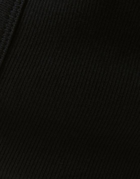 Schwarz Bershka Frauen Geripptes Tanktop H00J607