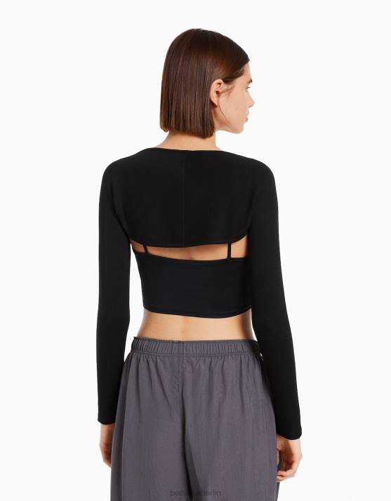 Schwarz Bershka Frauen einfache Armstulpen H00J392