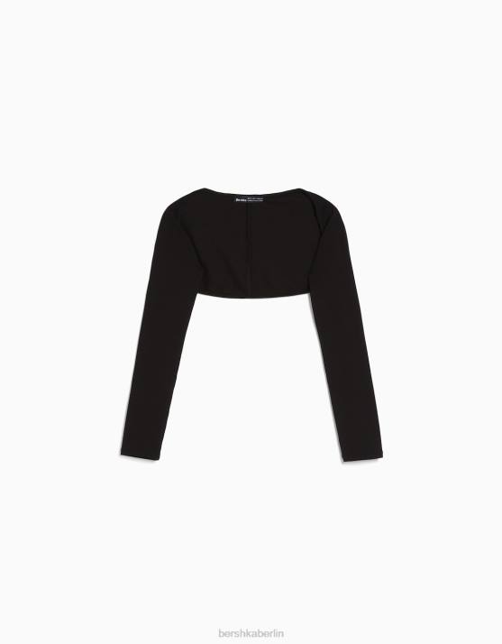 Schwarz Bershka Frauen einfache Armstulpen H00J392
