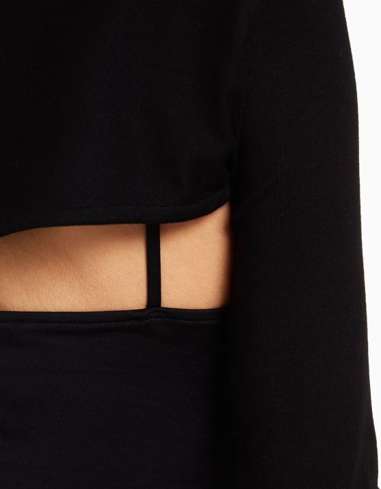 Schwarz Bershka Frauen einfache Armstulpen H00J392