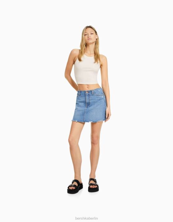 Weiss Bershka Frauen Geripptes Tanktop H00J334