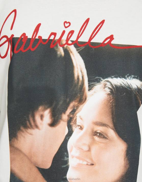 Weiss Bershka Frauen Kurzärmliges T-Shirt mit High-School-Musical-Print H00J485