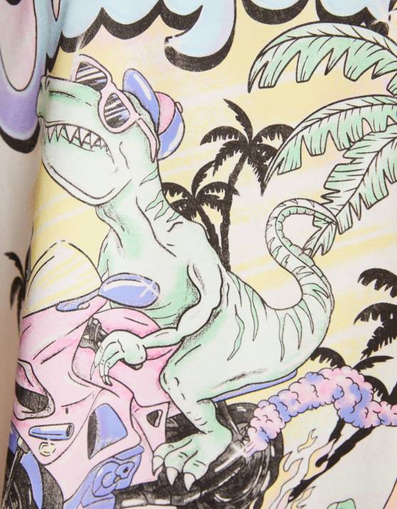 Weiss Bershka Frauen Kurzarm-T-Shirt mit Aufdruck H00J328