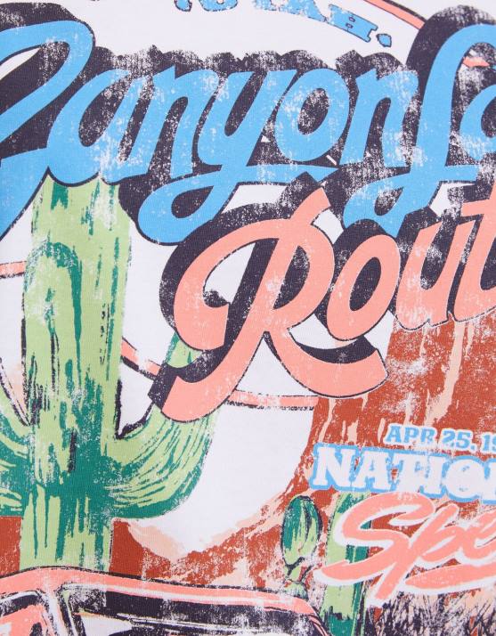 Weiss Bershka Frauen Kurzarm-T-Shirt mit Aufdruck H00J442