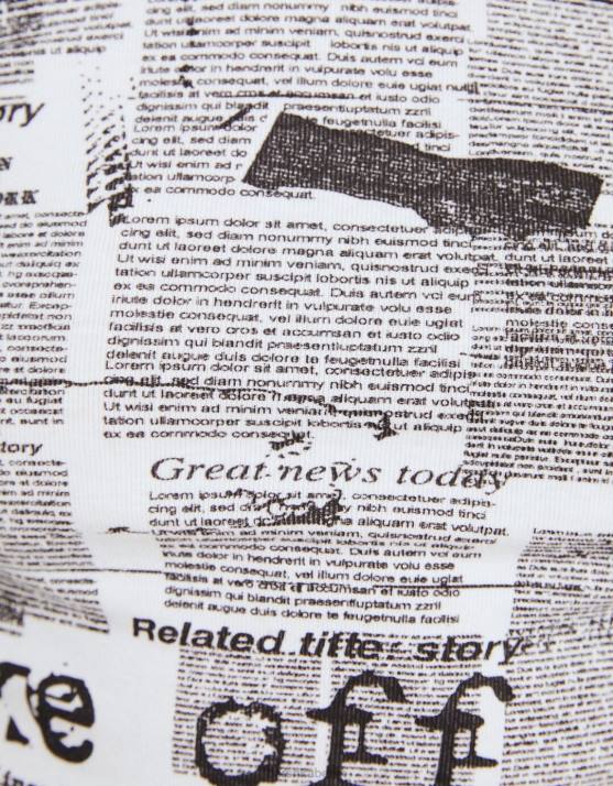 Weiss Bershka Frauen Langarm-T-Shirt mit Aufdruck H00J614