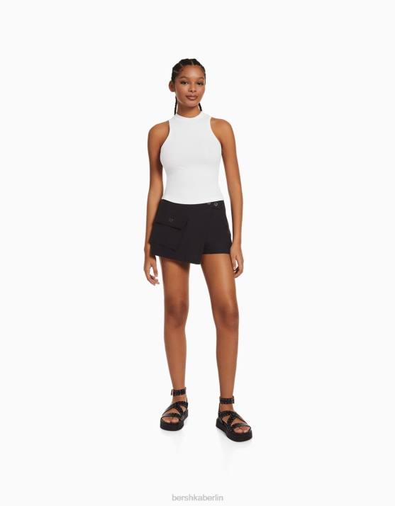 Weiss Bershka Frauen Muskelshirt H00J393