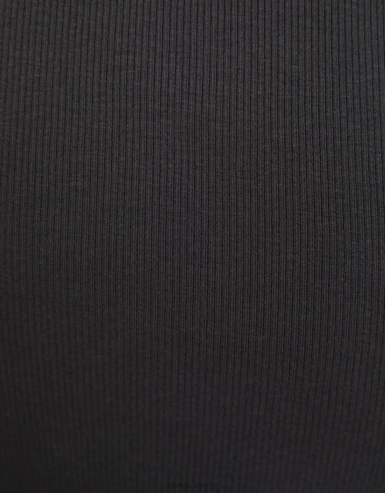 exklusiv Bershka Frauen Geripptes Kurzarm-T-Shirt H00J353