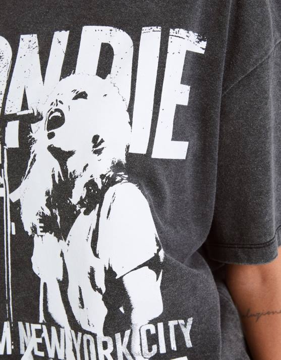 grau Bershka Frauen Kurzärmliges T-Shirt mit Blondie-Print H00J551