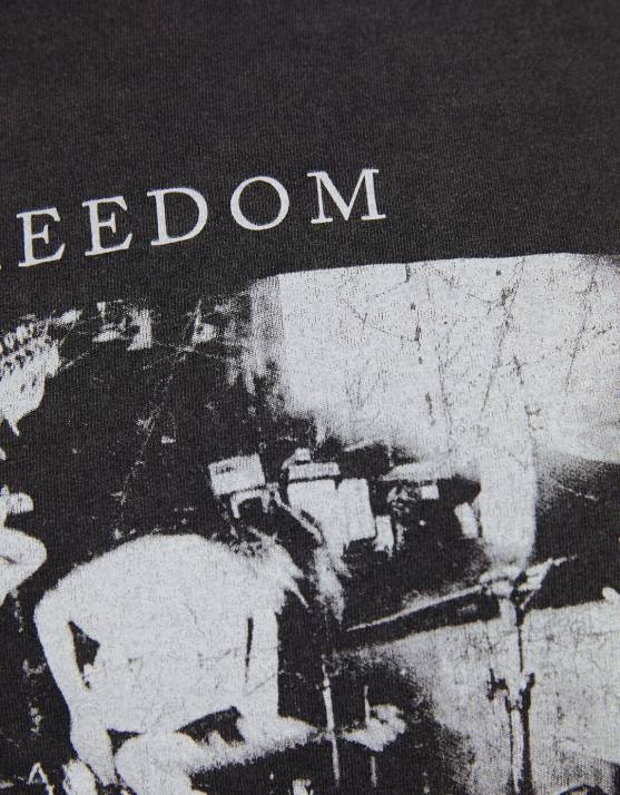 grau Bershka Frauen Kurzarm-T-Shirt mit Aufdruck H00J550