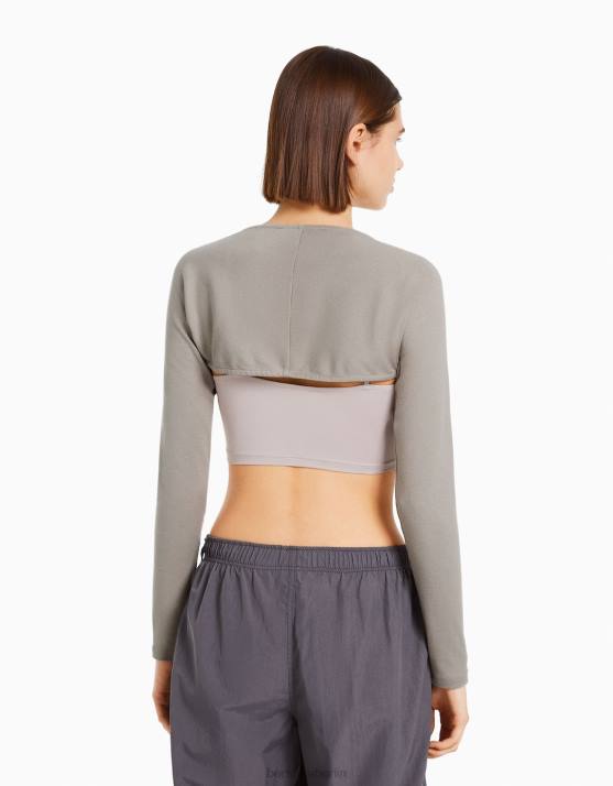 grau Bershka Frauen einfache Armstulpen H00J391