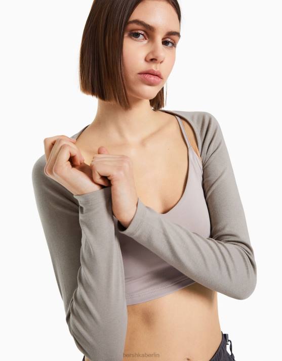 grau Bershka Frauen einfache Armstulpen H00J391