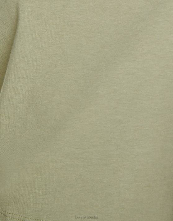 khaki Bershka Frauen Muskelshirt H00J458