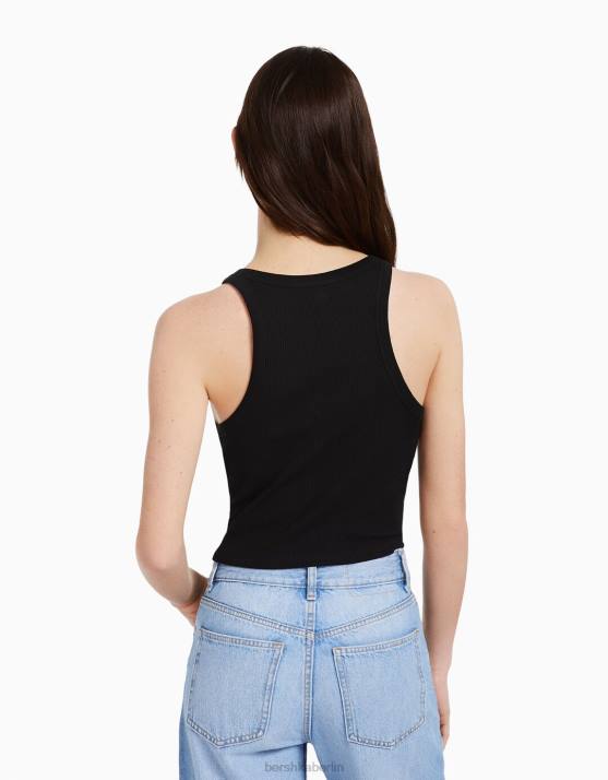 mehrfarbig Bershka Frauen 2er-Pack ärmellose Rippoberteile H00J307