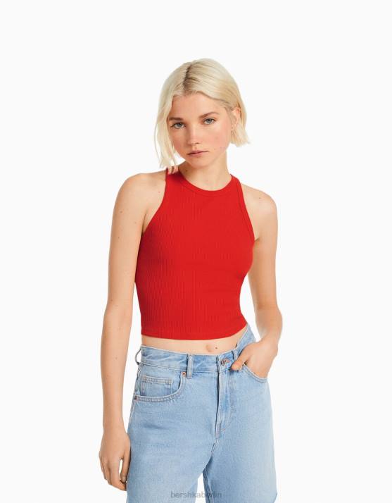 mehrfarbig Bershka Frauen 2er-Pack ärmellose Rippoberteile H00J308