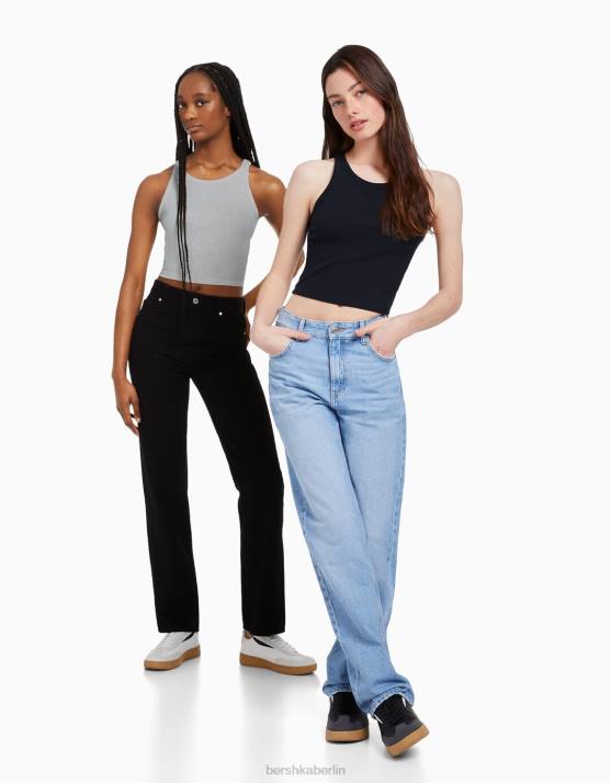 mehrfarbig Bershka Frauen 2er-Pack ärmellose Rippoberteile H00J309