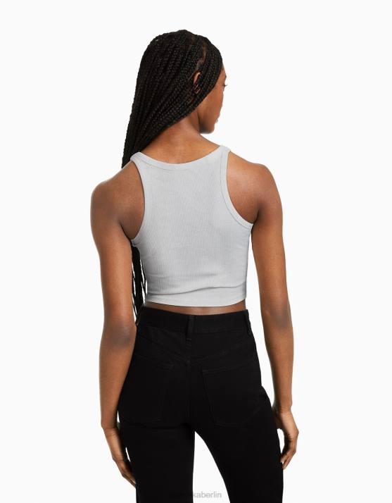 mehrfarbig Bershka Frauen 2er-Pack ärmellose Rippoberteile H00J309