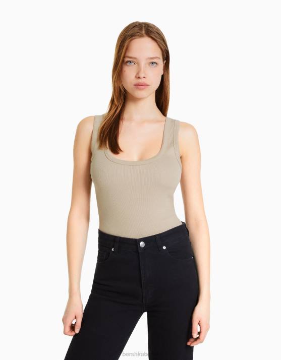 mehrfarbig Bershka Frauen 2er-Pack ärmellose Rippoberteile H00J402