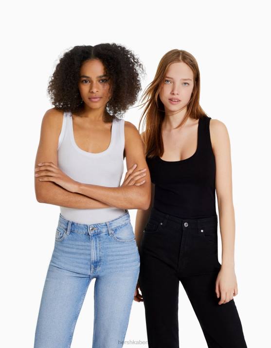 mehrfarbig Bershka Frauen 2er-Pack ärmellose Rippoberteile H00J403