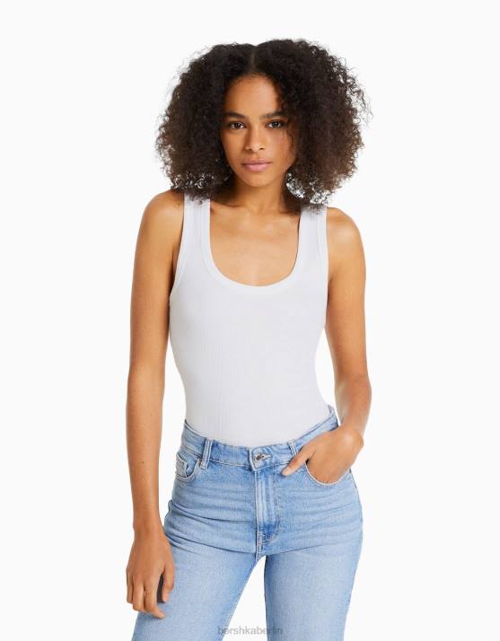 mehrfarbig Bershka Frauen 2er-Pack ärmellose Rippoberteile H00J403