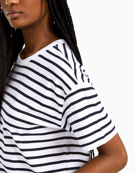 mehrfarbig Bershka Frauen Packung mit 2 Kurzarm-Oversize-T-Shirts H00J636