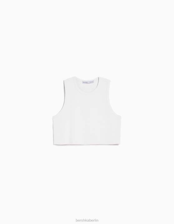 nicht-gerade weiss Bershka Frauen Muskelshirt H00J456